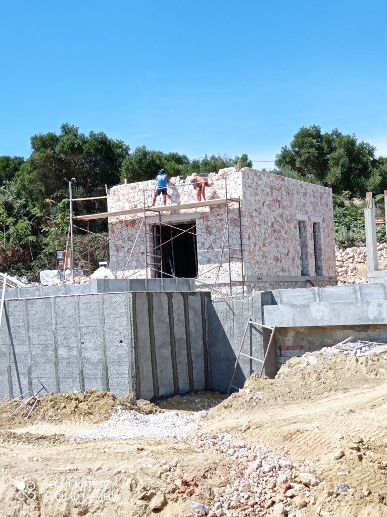 Stone Building Construction in Progress